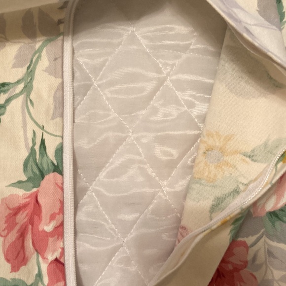 Vintage Handmade Floral and Ruffled Small Pillow W/ Removable Cover - Picture 12 of 12